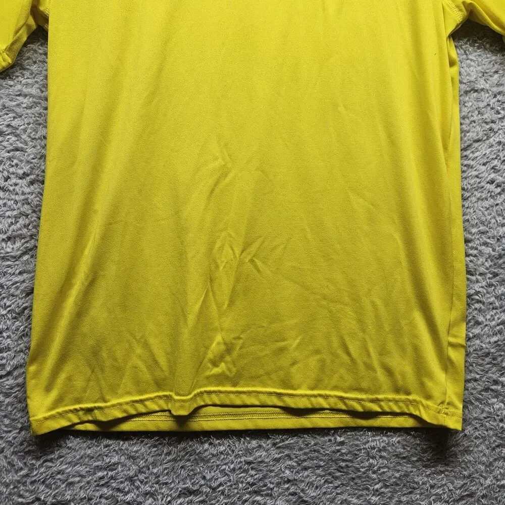 Adidas Climalite Mens Yellow Shirt Size Medium Athletic Sports Workout Running